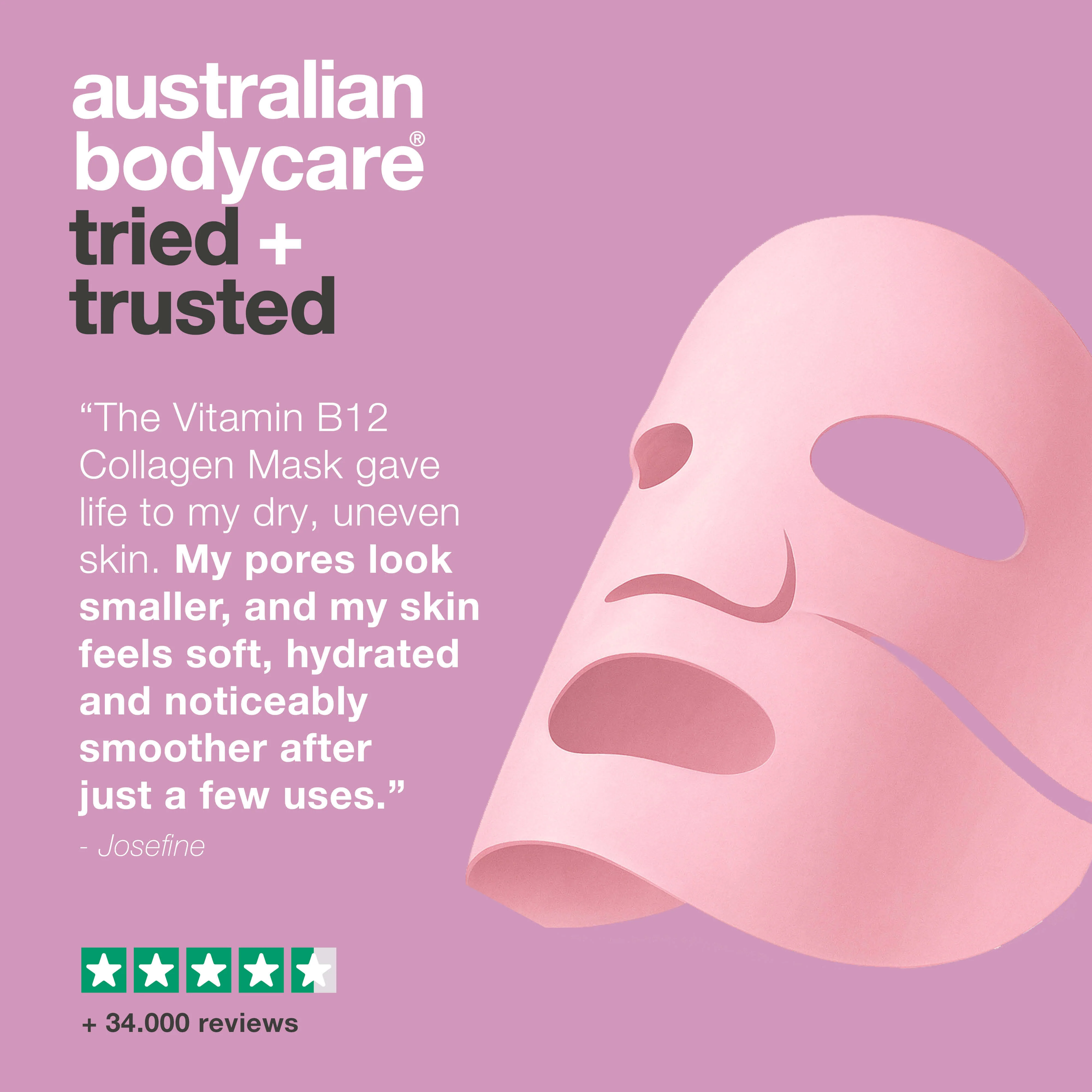 Vitamin B12 Collagen Mask for dry and tired skin — Vitamin B12 Collagen Mask for dry, dull skin. With B12, niacinamide, peptides, collagen and hyaluronic acid for glow and hydration. - Image 5