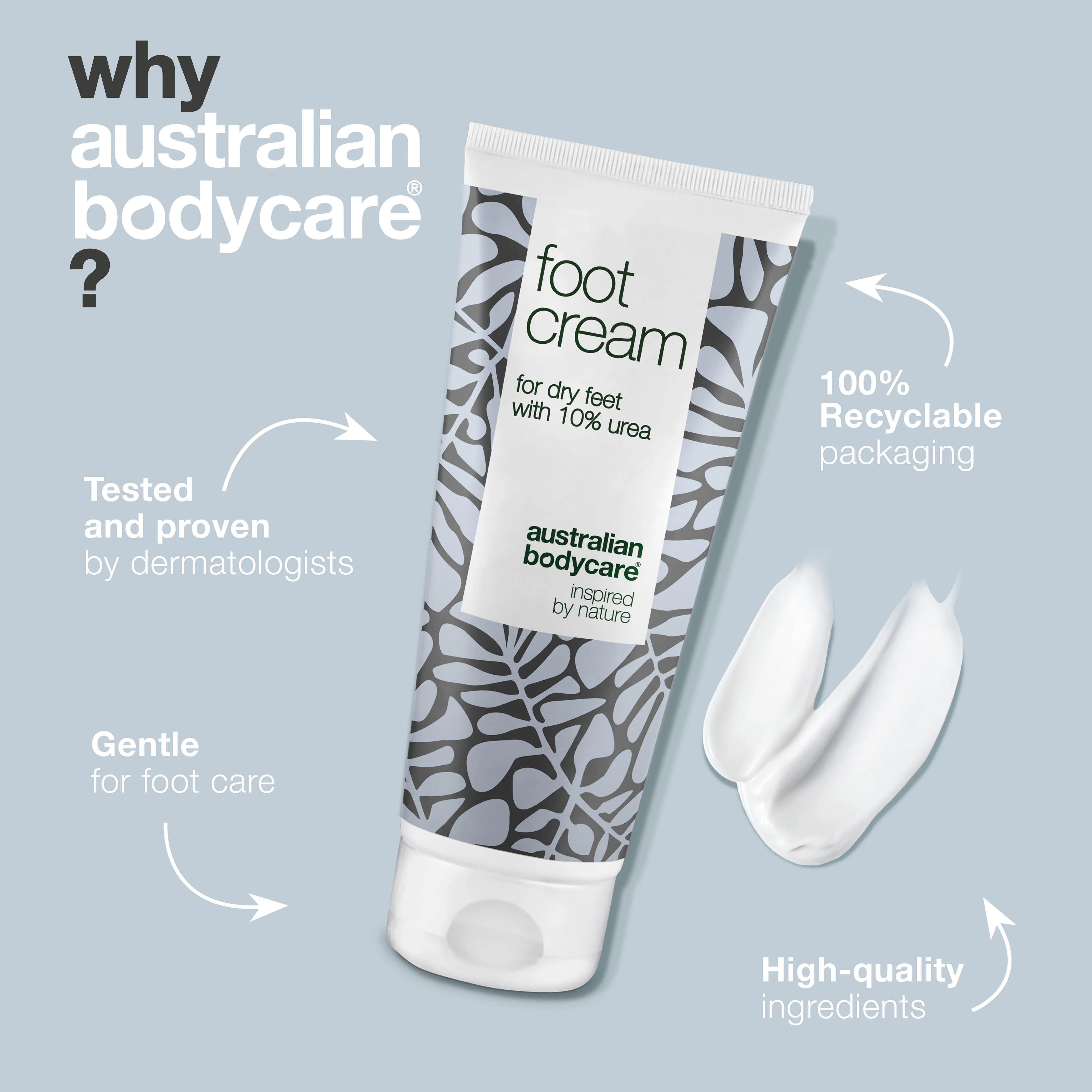 Foot Cream with 10% urea for dry feet — Nurturing foot cream for dry skin on feet with 100% natural Tea Tree Oil - Image 4