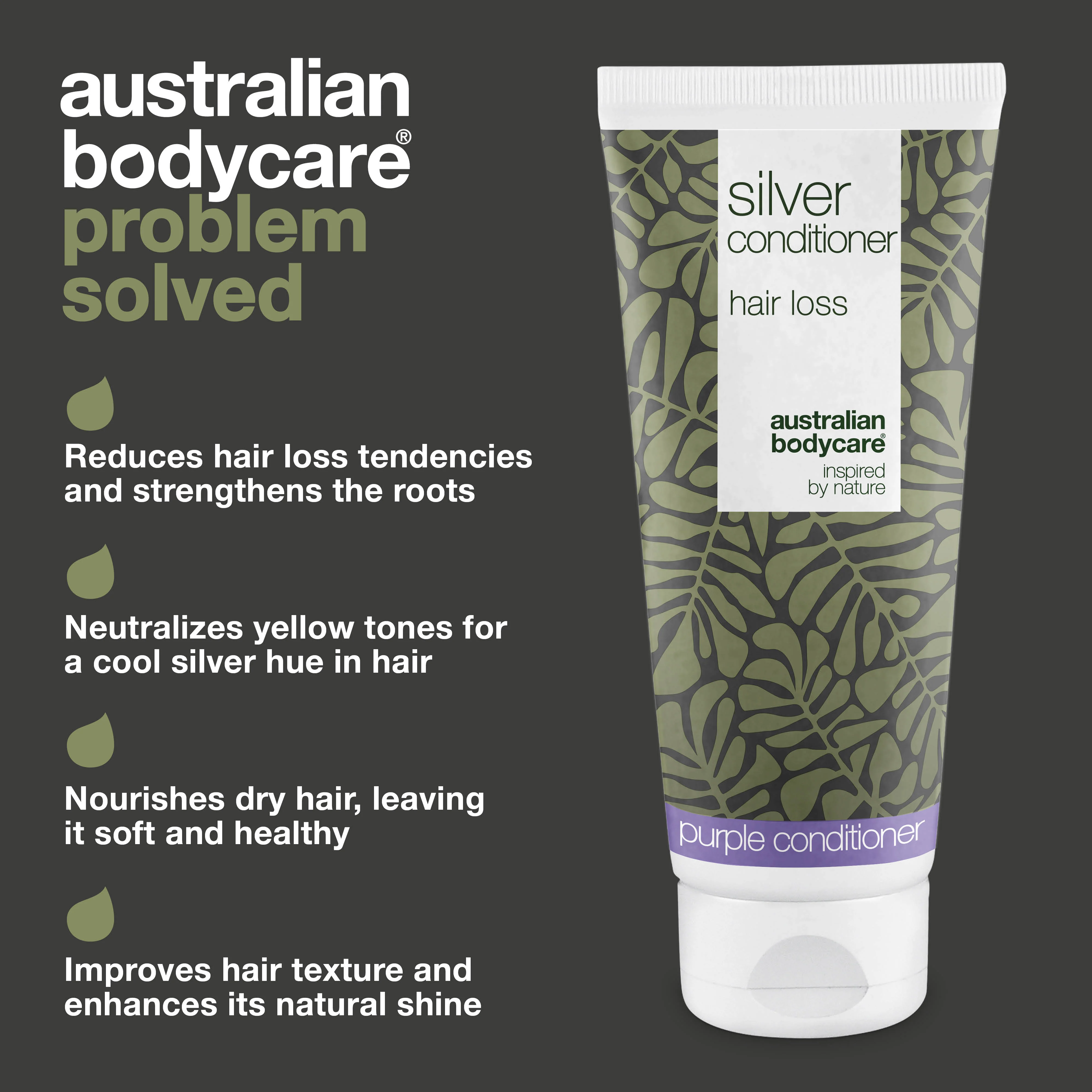 Silver Conditioner for Grey and Blonde Hair – Hair Loss Care — Nourish grey and blonde hair with Silver Conditioner. Reduces hair loss, neutralizes yellow tones, and leaves hair soft and shiny. - Image 3