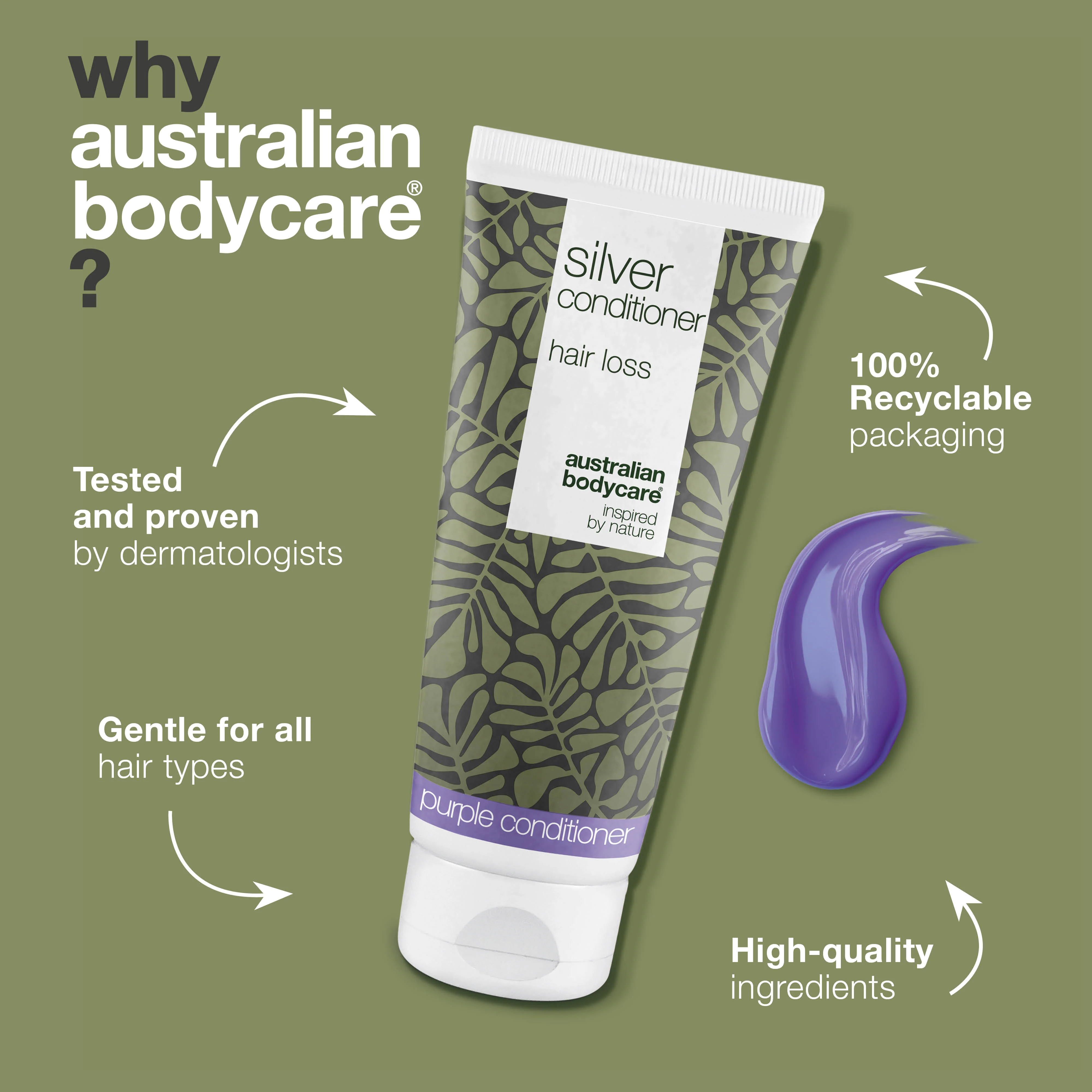 Silver Conditioner for Grey and Blonde Hair – Hair Loss Care — Nourish grey and blonde hair with Silver Conditioner. Reduces hair loss, neutralizes yellow tones, and leaves hair soft and shiny. - Image 4