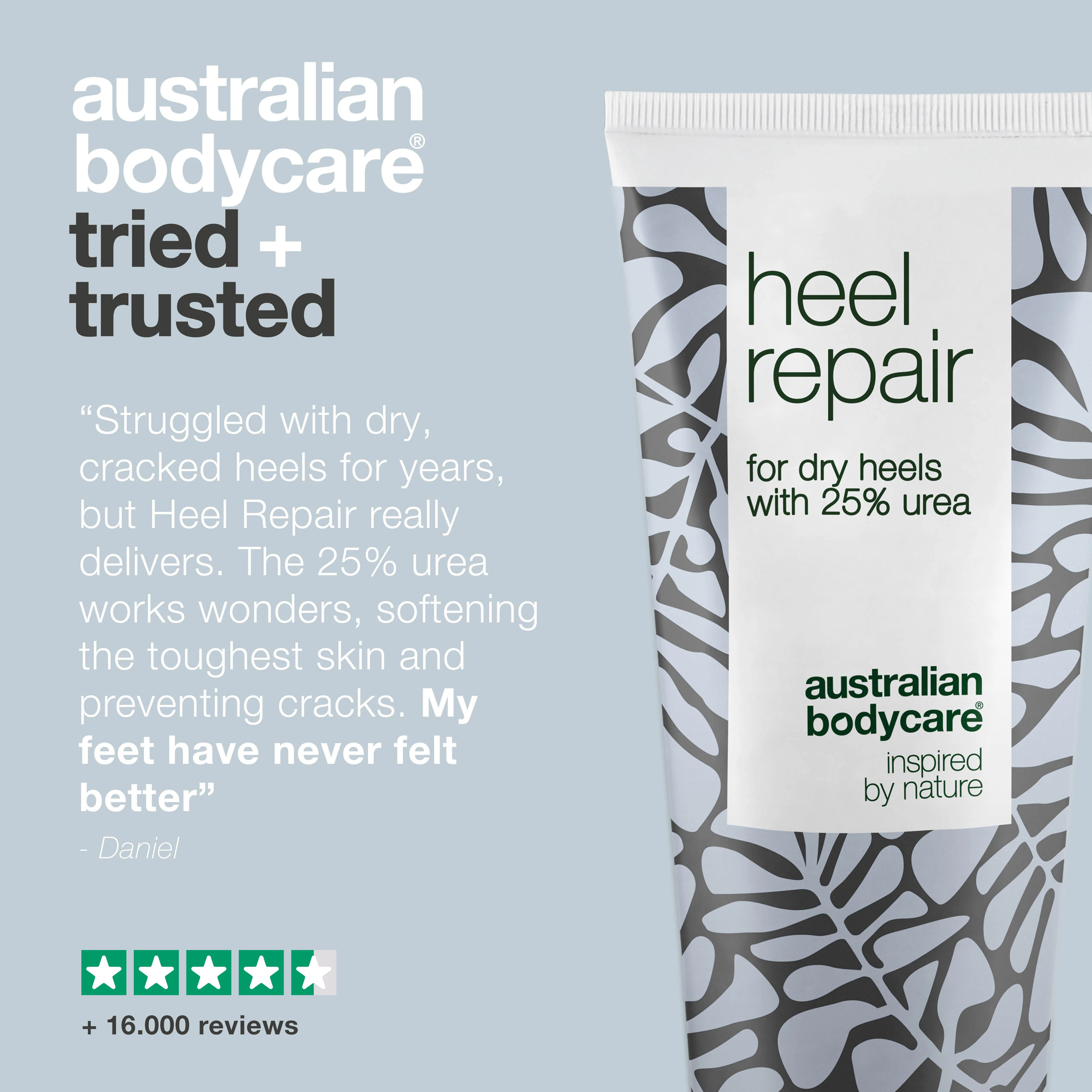 Heel Cream for Dry and Cracked Heels — Tackle cracked heels and dry feet with our heel repair. Contains 25% urea and natural 4-Terpineol, known from Tea Tree Oil. - Image 5