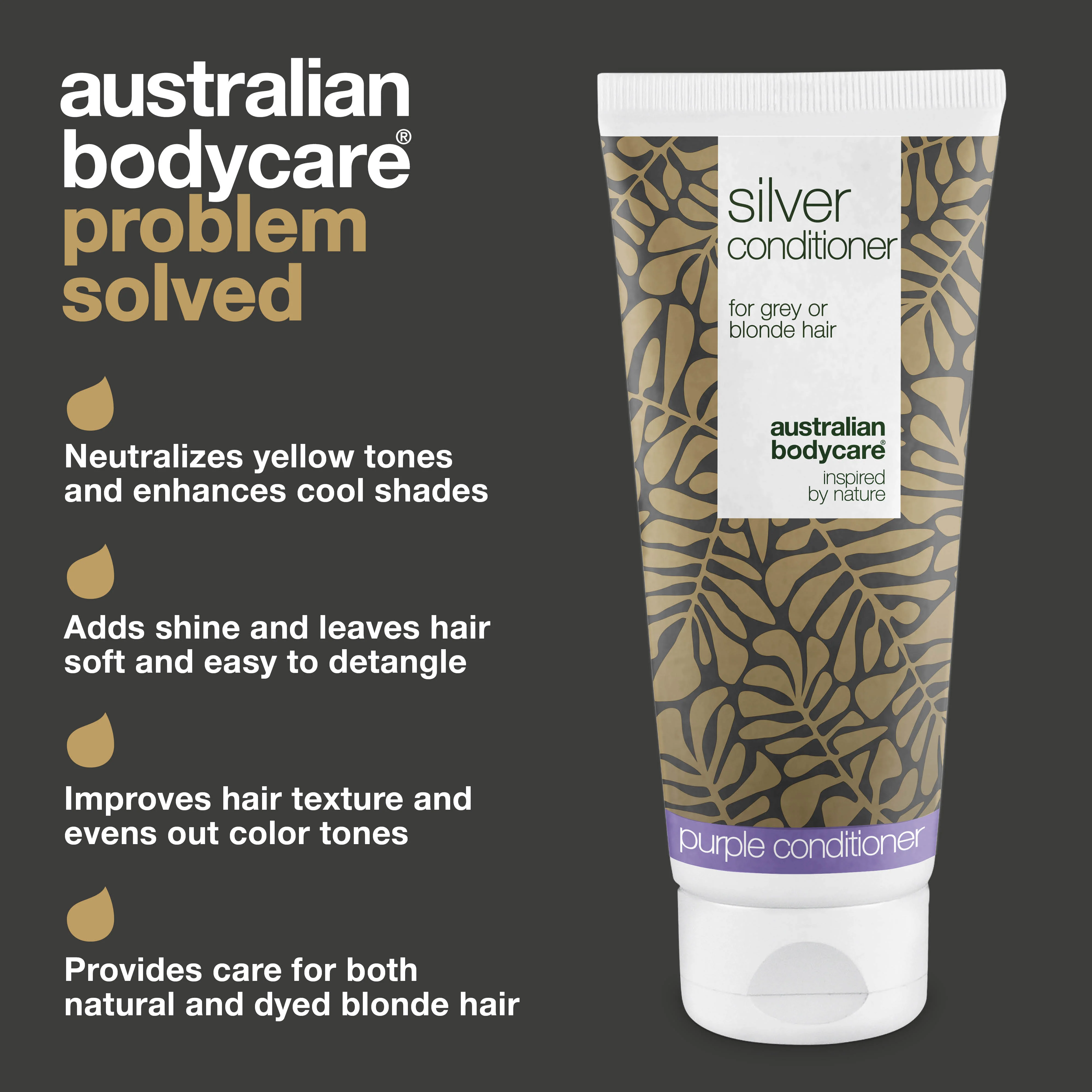 Silver Conditioner for Grey and Blonde Hair – No More Yellow Tones — Conditioner with violet pigments removes yellow hues and enhances cool tones. Adds shine and strengthens hair. Perfect for natural or dyed hair. - Image 3