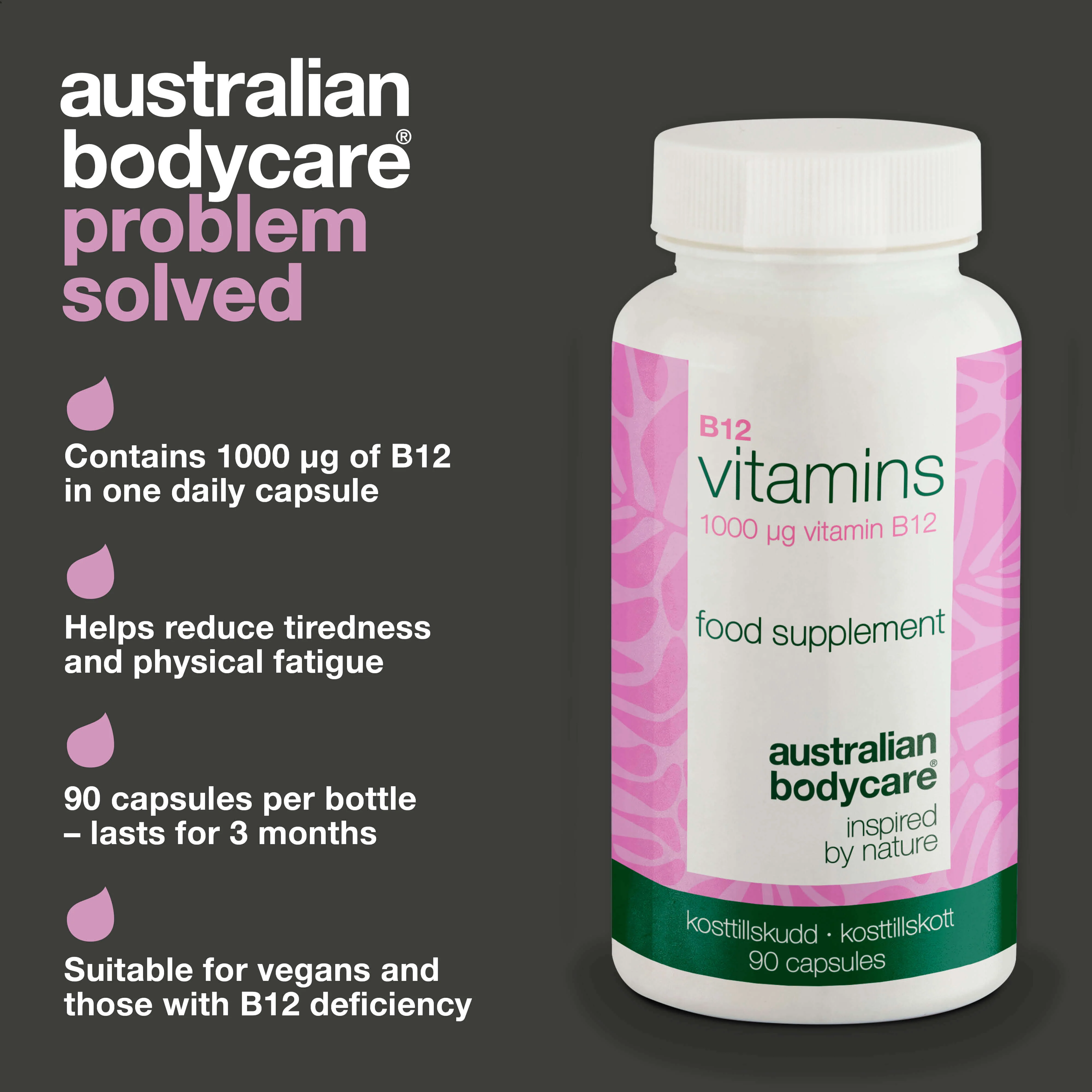 Vitamin B12 Supplement – 90 Vegan Capsules, 1000 µg Each — High dose Vitamin B12 formula – 90 vegan capsules for 90 days’ use. Ideal daily support for energy and plant-based lifestyles. - Image 3