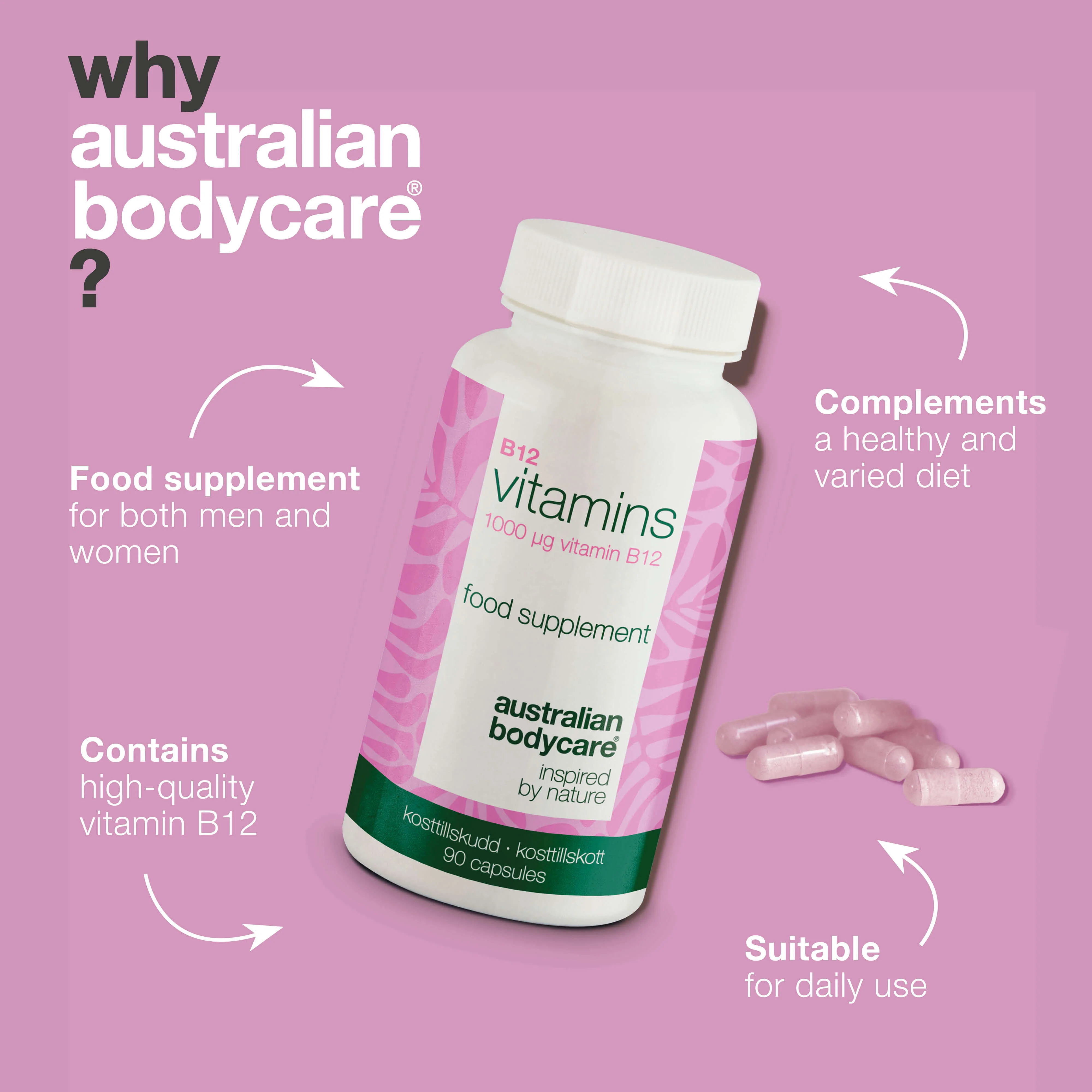 Vitamin B12 Supplement – 90 Vegan Capsules, 1000 µg Each — High dose Vitamin B12 formula – 90 vegan capsules for 90 days’ use. Ideal daily support for energy and plant-based lifestyles. - Image 4